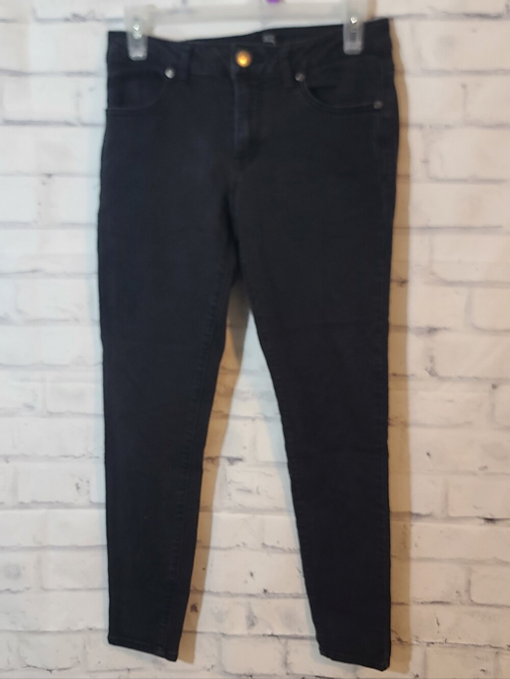 1822 Denim Black Stretch Skinny 5-Pocket Button Fly Jeans Regular Sz 6